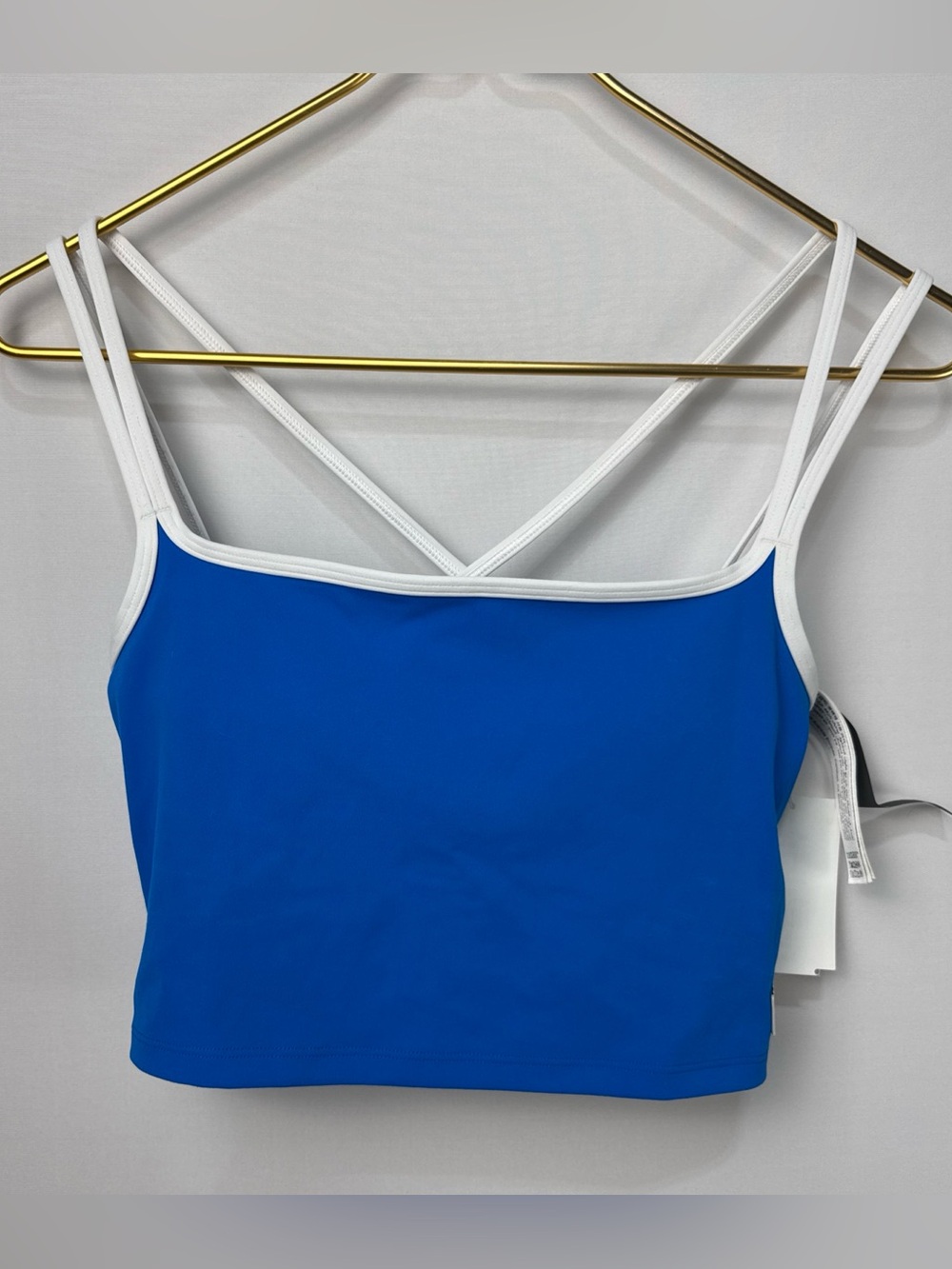 Vuori Blue Cropped Camisole with White Trim